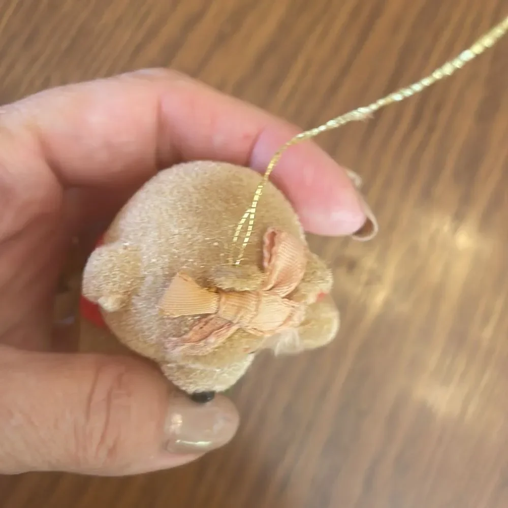 Collection of 4 vintage flocked Christmas tree ornaments‎